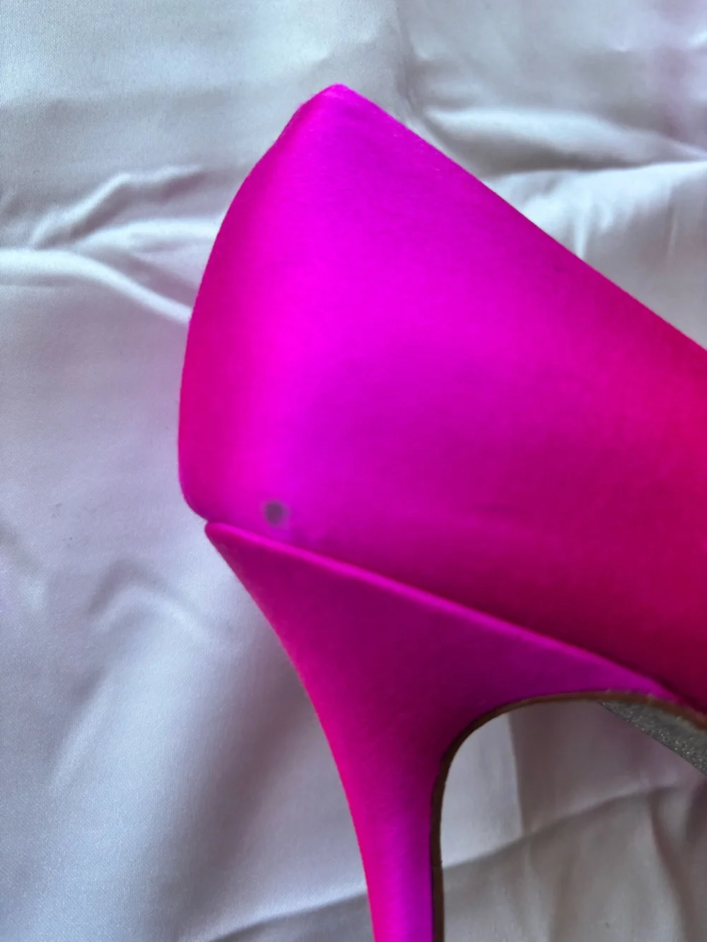 J. Crew Hot Pink Pointed Toe Pumps with Glitter Soles